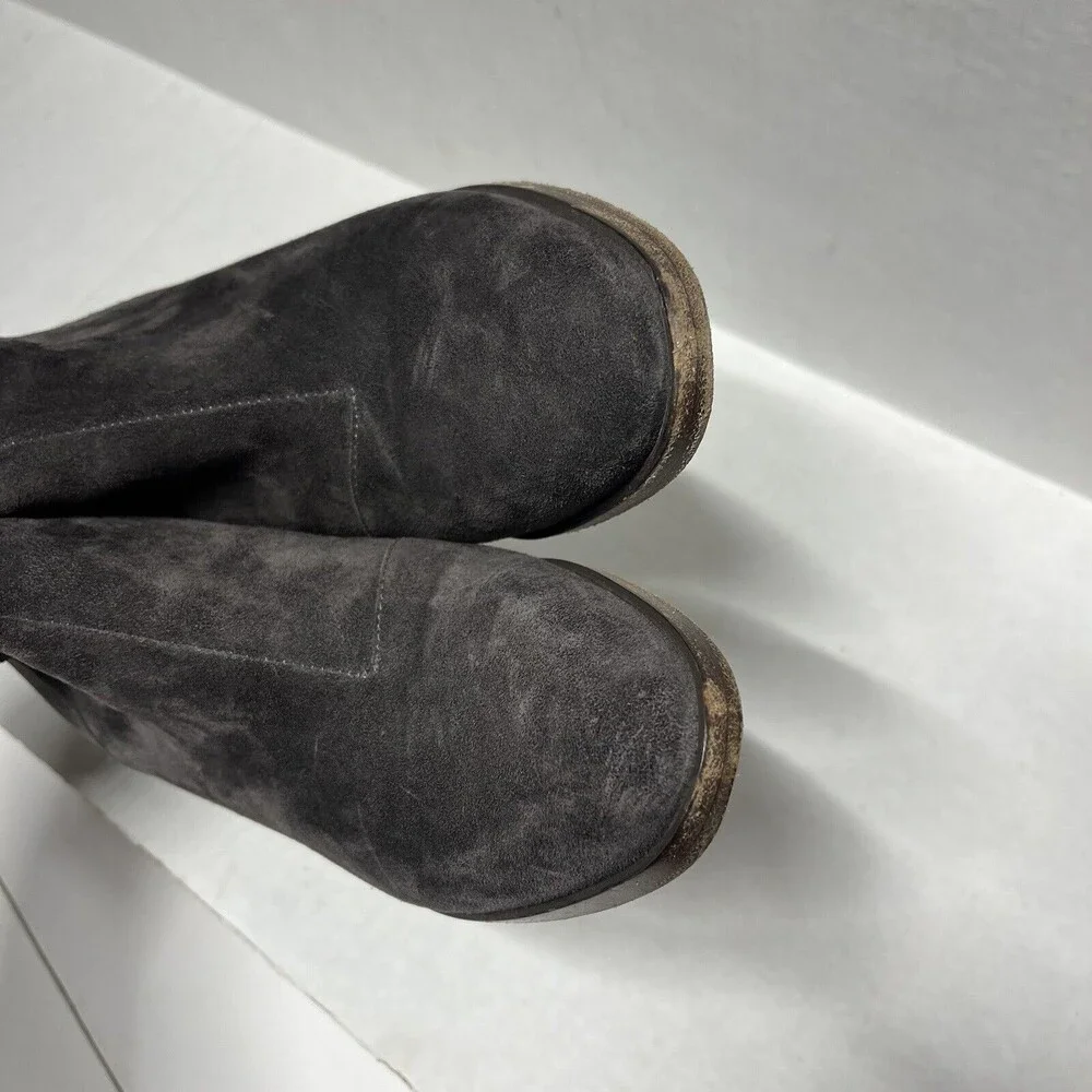 Rag & Bone Wesley Asphalt Gray Suede All Leather Ankle Bootie 37.5